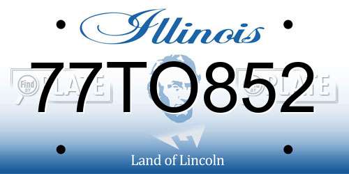 77TO852 Illinois License Plate