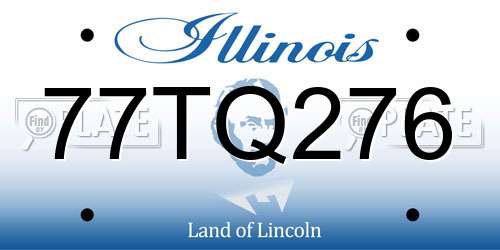 77TQ276 Illinois License Plate