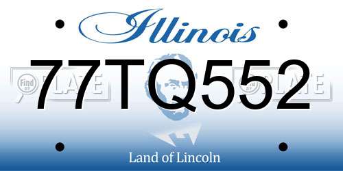 77TQ552 Illinois License Plate