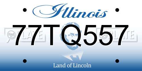 77TQ557 Illinois License Plate