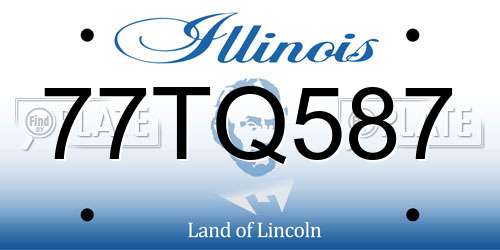 77TQ587 Illinois License Plate