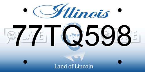 77TQ598 Illinois License Plate