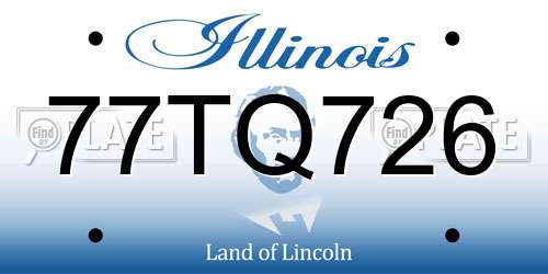 77TQ726 Illinois License Plate