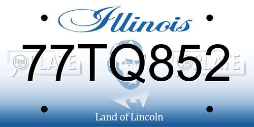 77TQ852 Illinois License Plate
