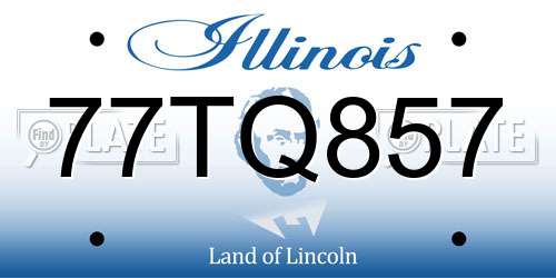 77TQ857 Illinois License Plate