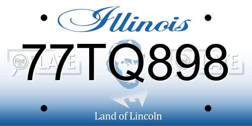 77TQ898 Illinois License Plate