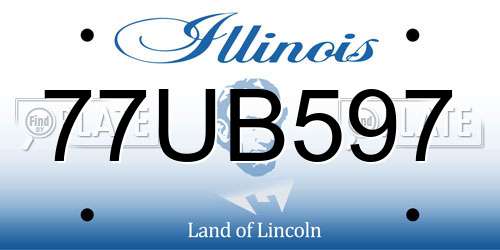 77UB597 Illinois License Plate