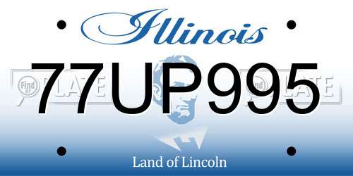 77UP995 Illinois License Plate