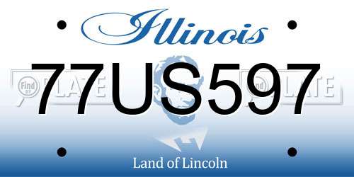 77US597 Illinois License Plate