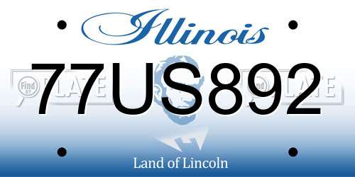 77US892 Illinois License Plate