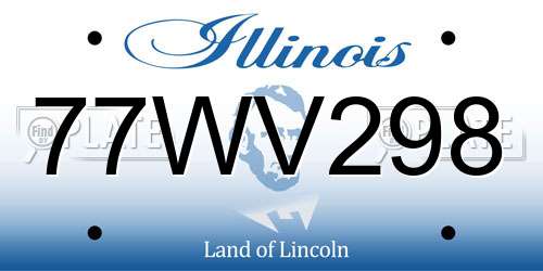 77WV298 Illinois License Plate