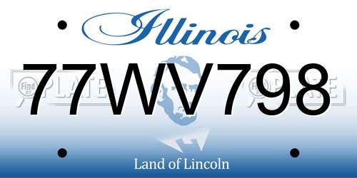 77WV798 Illinois License Plate