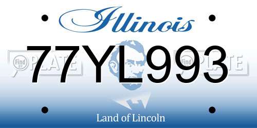 77YL993 Illinois License Plate