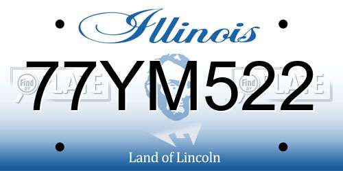 77YM522 Illinois License Plate