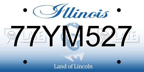 77YM527 Illinois License Plate