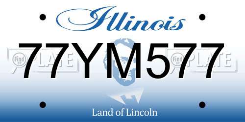 77YM577 Illinois License Plate
