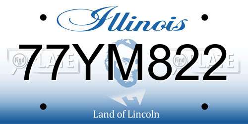 77YM822 Illinois License Plate