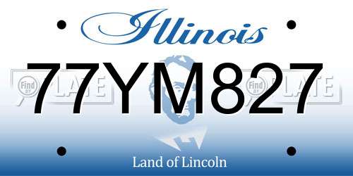 77YM827 Illinois License Plate
