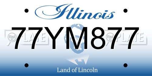 77YM877 Illinois License Plate