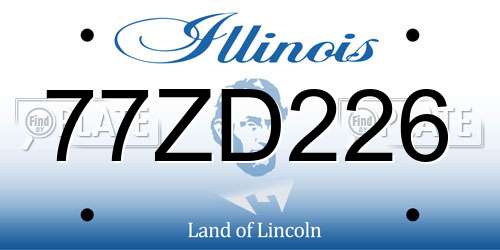 77ZD226 Illinois License Plate