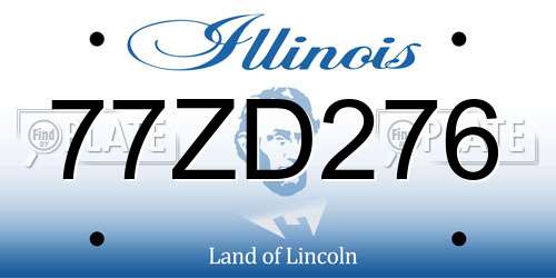 77ZD276 Illinois License Plate