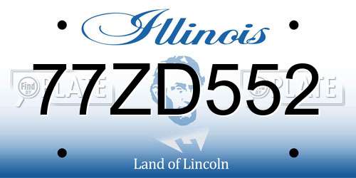 77ZD552 Illinois License Plate