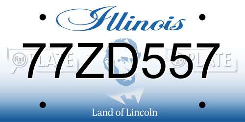 77ZD557 Illinois License Plate