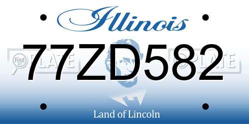 77ZD582 Illinois License Plate