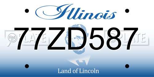 77ZD587 Illinois License Plate