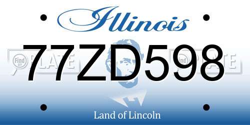 77ZD598 Illinois License Plate