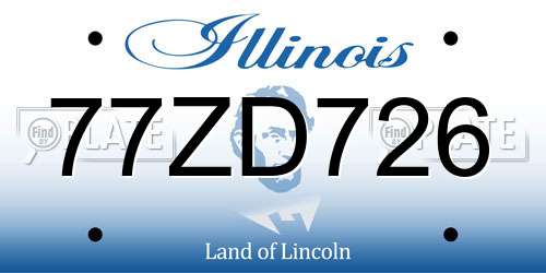 77ZD726 Illinois License Plate