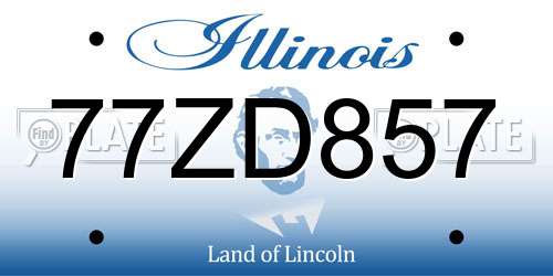 77ZD857 Illinois License Plate