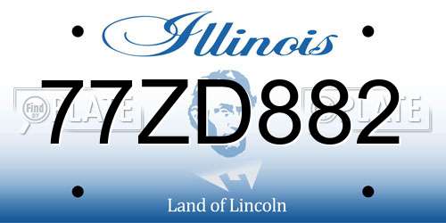 77ZD882 Illinois License Plate