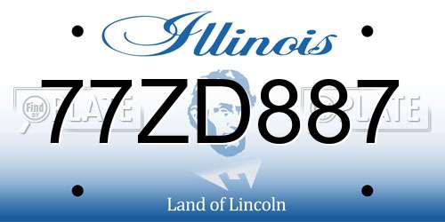 77ZD887 Illinois License Plate