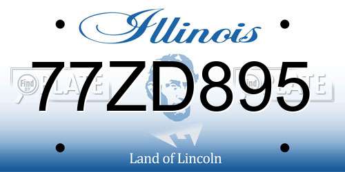 77ZD895 Illinois License Plate