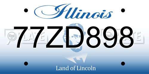 77ZD898 Illinois License Plate