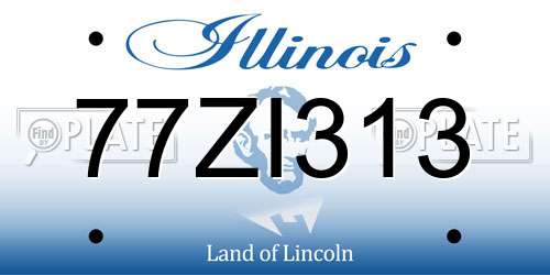 77ZI313 Illinois License Plate