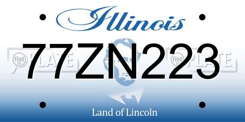 77ZN223 Illinois License Plate