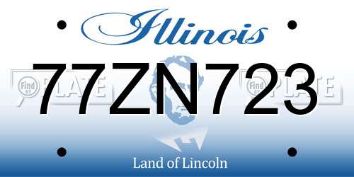 77ZN723 Illinois License Plate