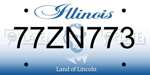 77ZN773 Illinois License Plate