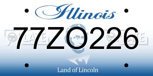 77ZO226 Illinois License Plate