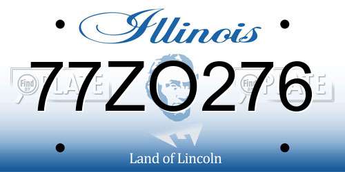 77ZO276 Illinois License Plate