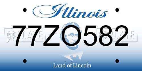 77ZO582 Illinois License Plate