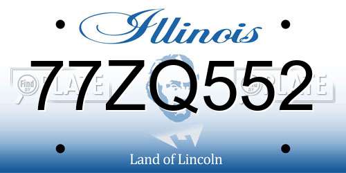 77ZQ552 Illinois License Plate