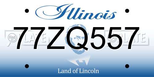 77ZQ557 Illinois License Plate