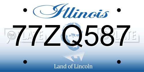 77ZQ587 Illinois License Plate