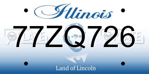 77ZQ726 Illinois License Plate