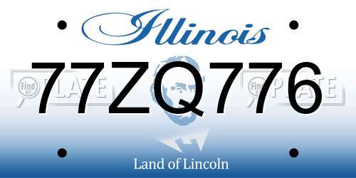 77ZQ776 Illinois License Plate