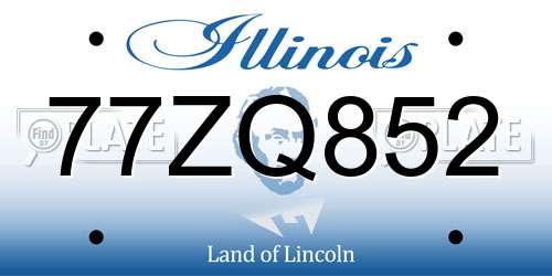 77ZQ852 Illinois License Plate