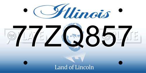 77ZQ857 Illinois License Plate